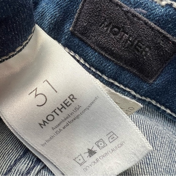 Mother Jeans The Watch Springy Ankle medium wash cropped jogger made in USA - Picture 7 of 13